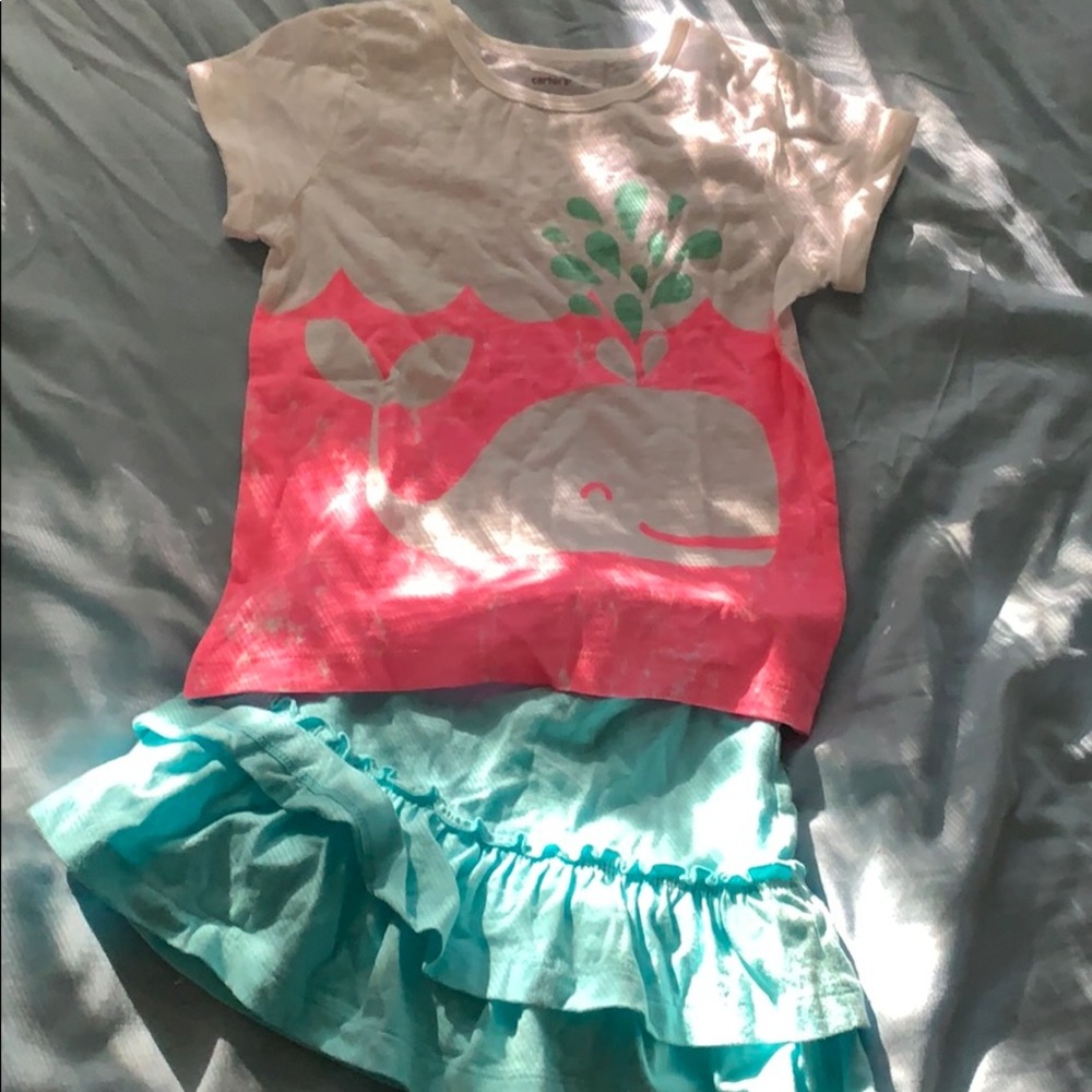 NWOT Whale graphic T-shirt with matching skort